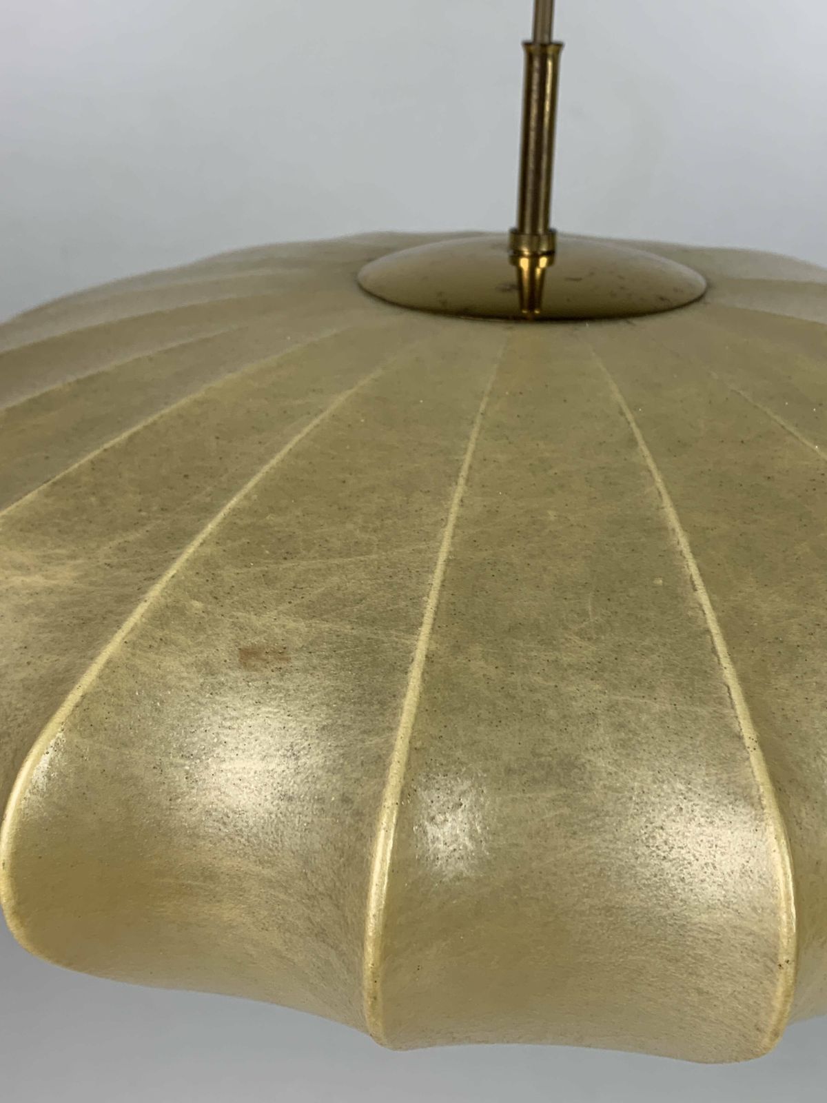 Mid Century Ufo Cocoon Hanging Lamp With Brass In The Style Of Achille Castiglioni, 1960s photo buy