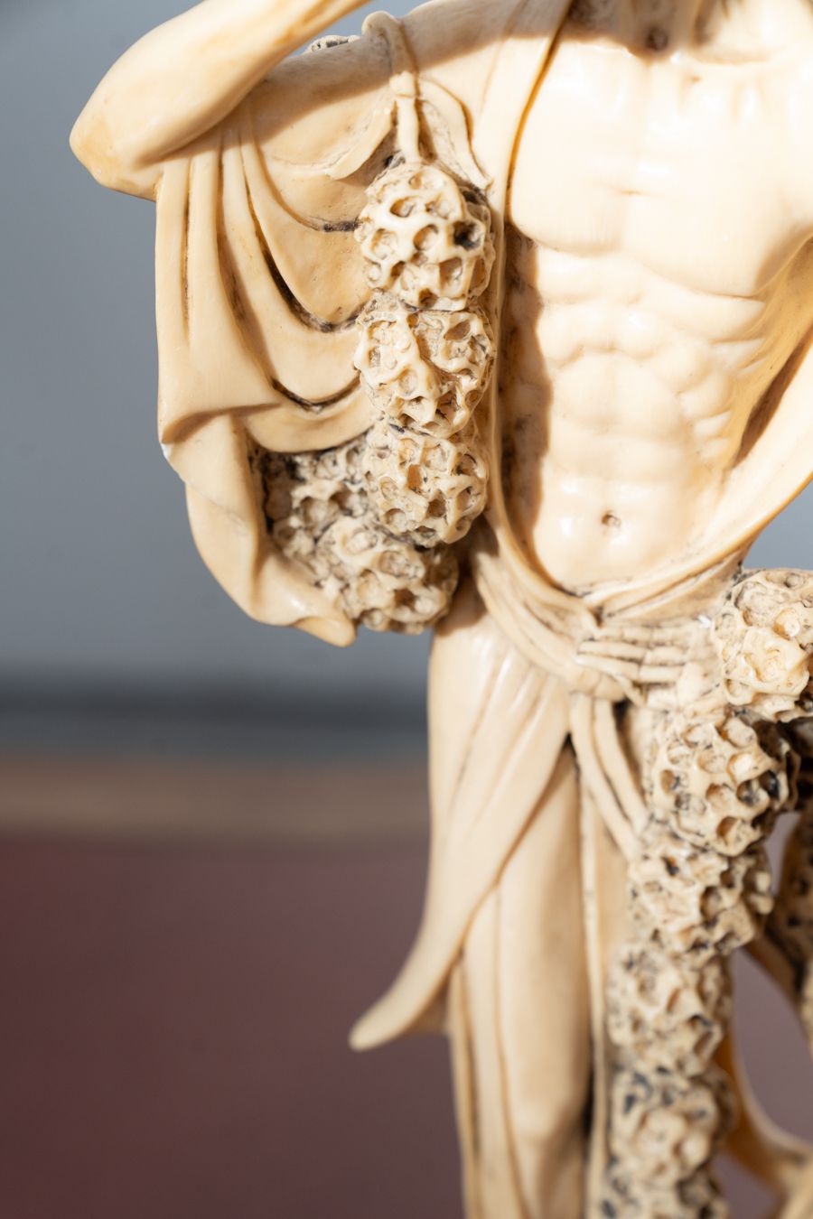 photo buy Set Of Four Vintage Hand Carved Resin Sculptures, Craftsmanship From The 1970s