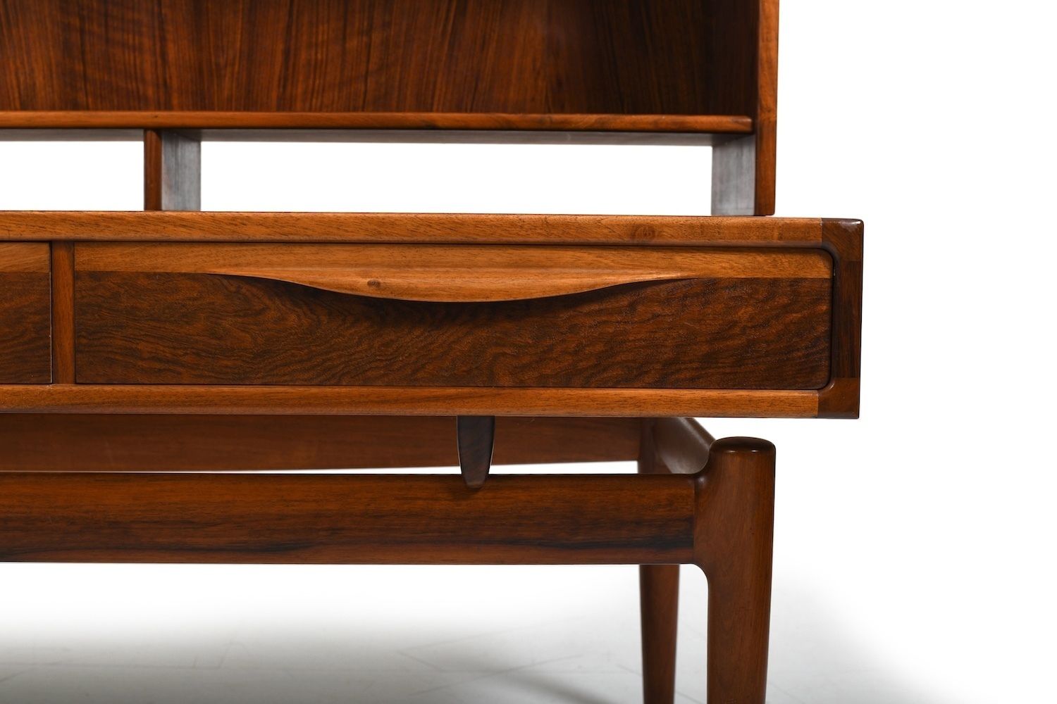 Kurt østervig Low Walnut Sideboard With Bookcase Top 1950s photo buy