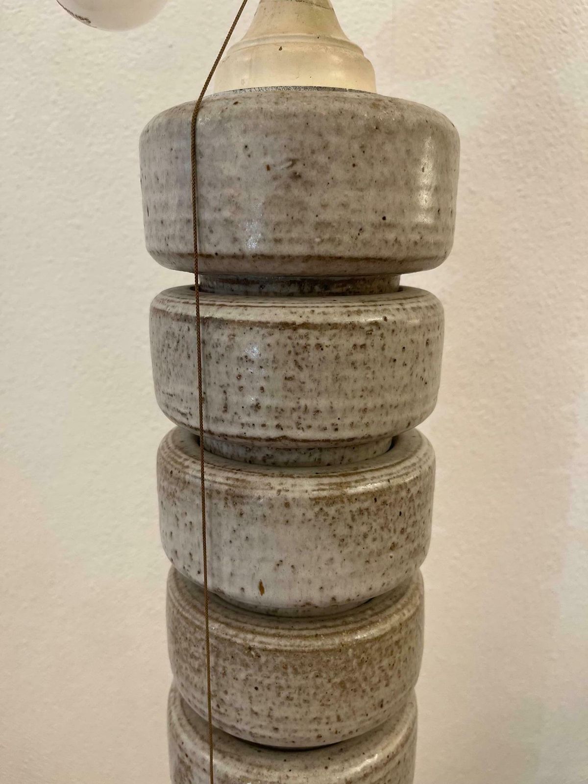 Glazed Stoneware Ceramic Floor Lamp By Edouard Chapallaz, Switzerland Ca. 1960s photo vintage