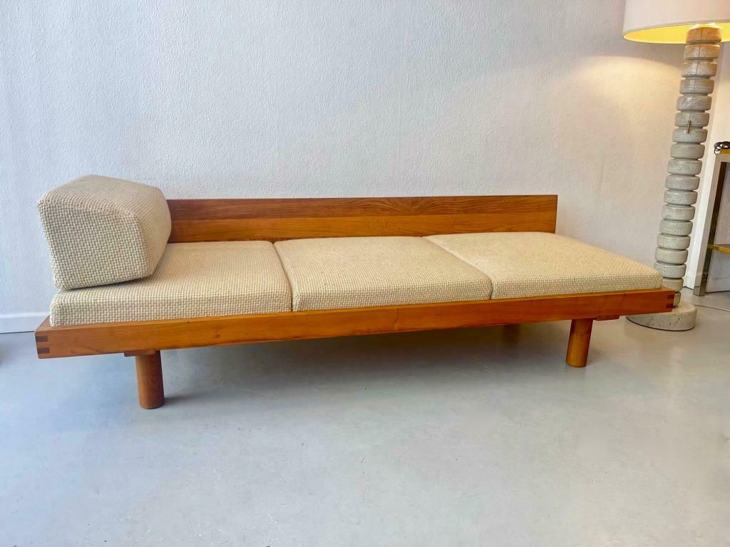 Furniture French Elm Daybed / Bench L09 By Pierre Chapo, France 1960 photo