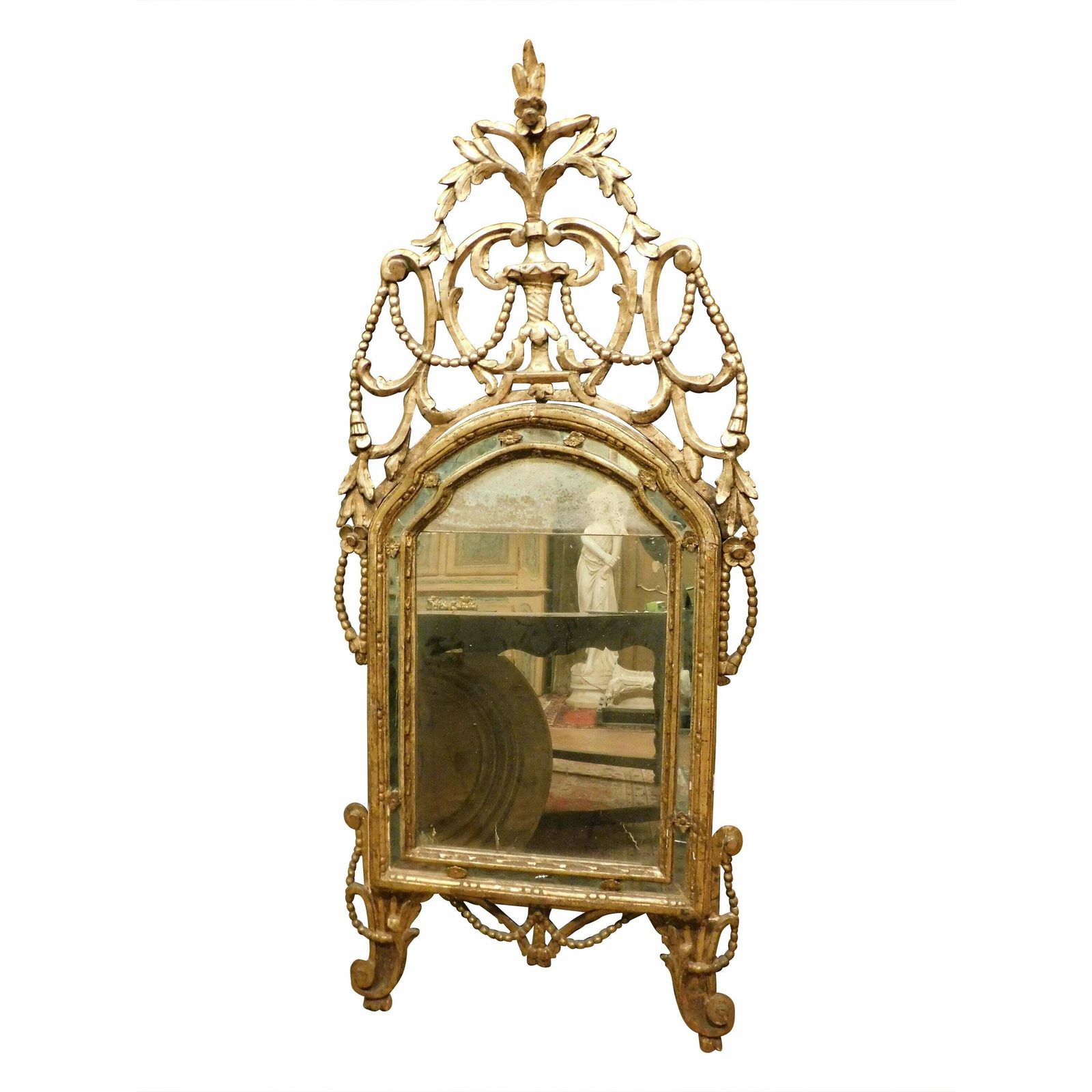 Set Of 2 Fireplace Mirrors, Similar In Gilded Wood And Richly Carved, Italy