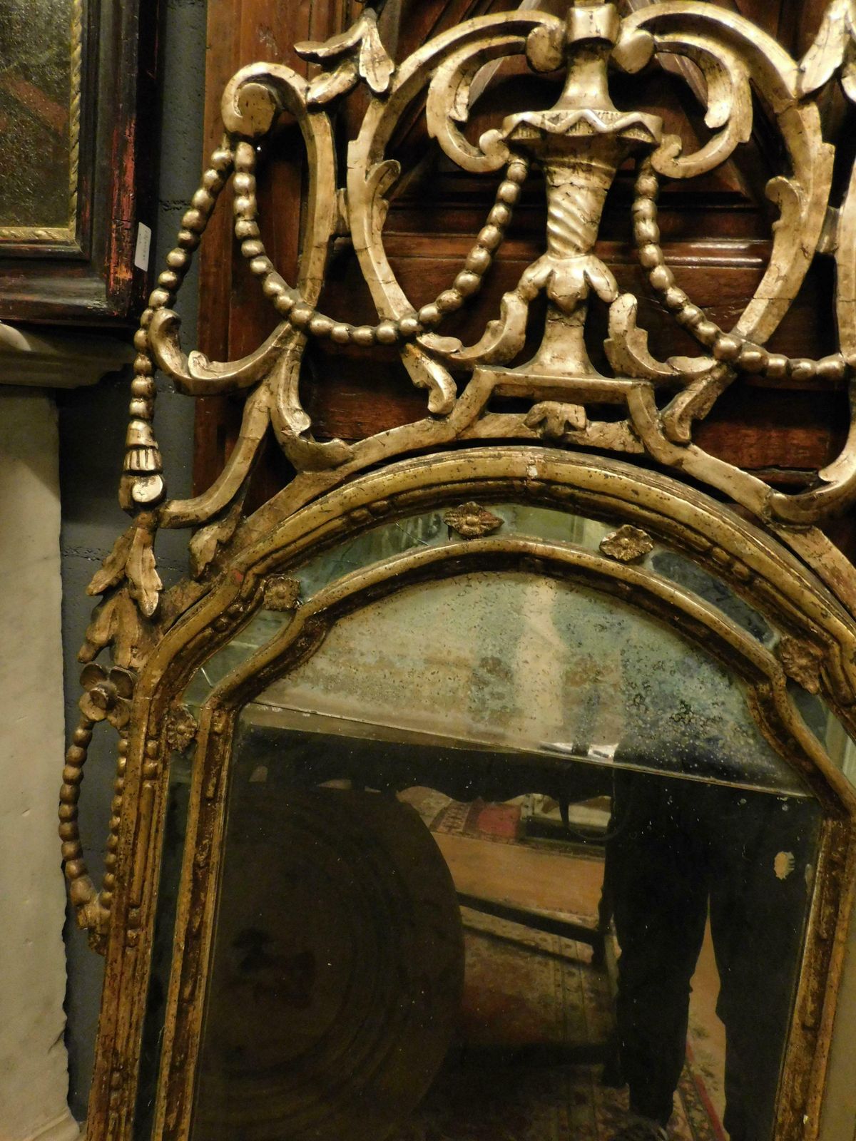 Set Of 2 Fireplace Mirrors, Similar In Gilded Wood And Richly Carved, Italy photo 6806.0