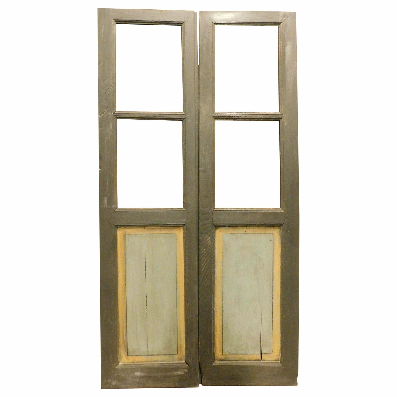 Old Lacquered Glass Door, Two Leaves, Italy