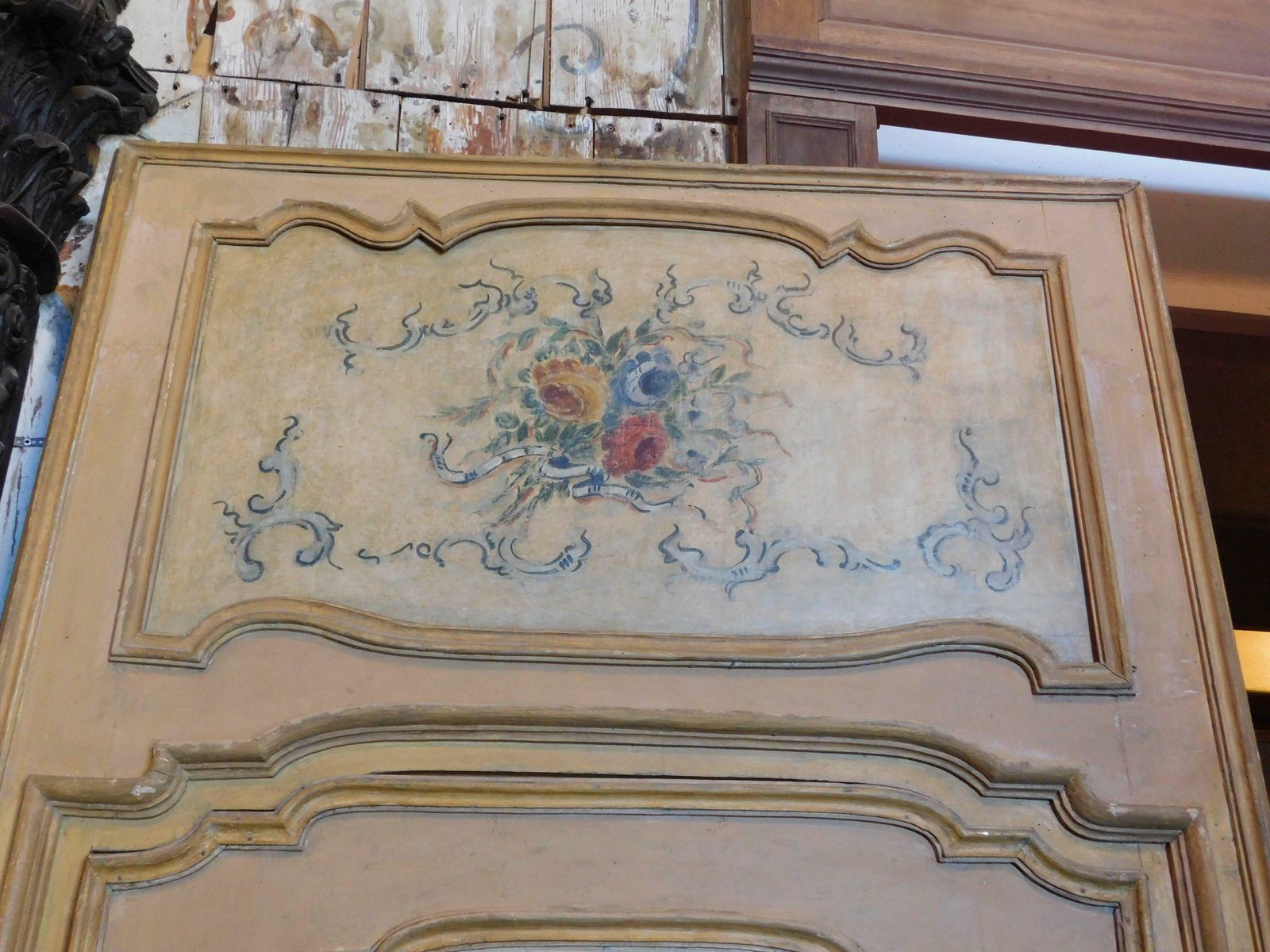 N.2 Double Sided Lacquered Doors With Original Frame And Overdoor, Genoa Italy photo 11927.0