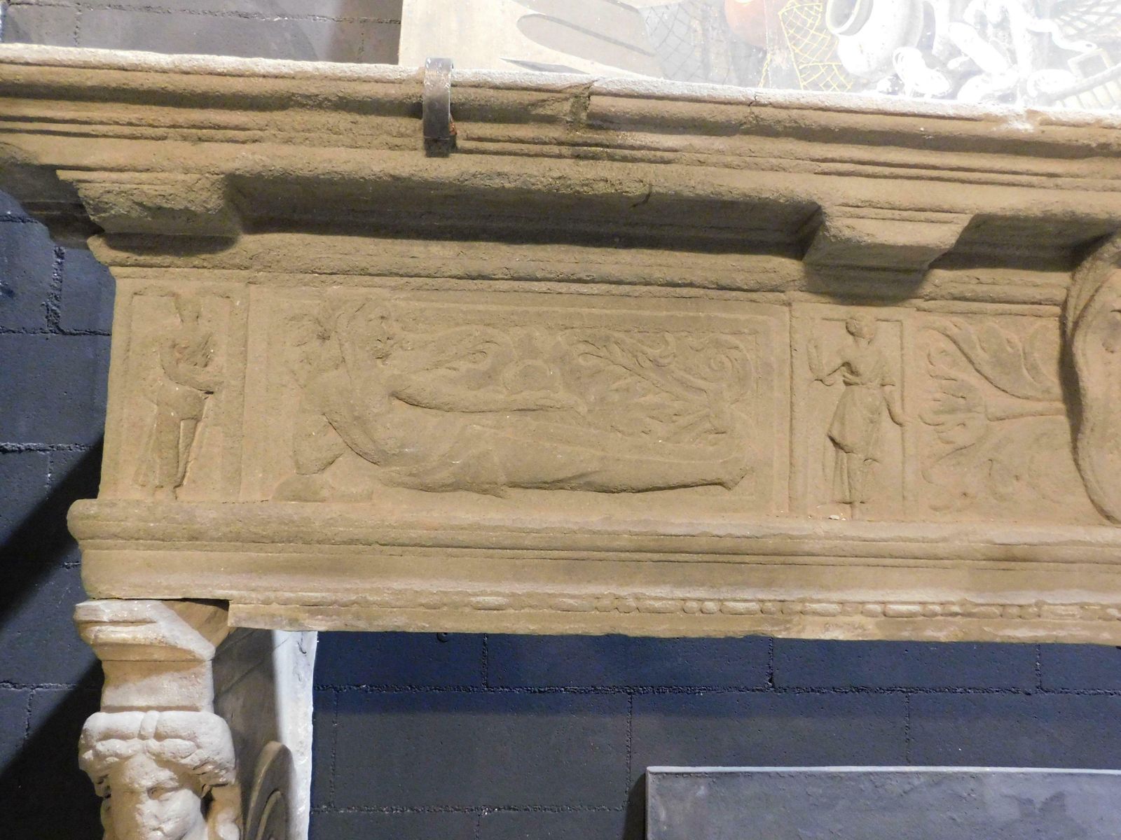 Majestic Monumental Fireplace In Pietra Serena, Carved In All Parts, Italy photo vinterior