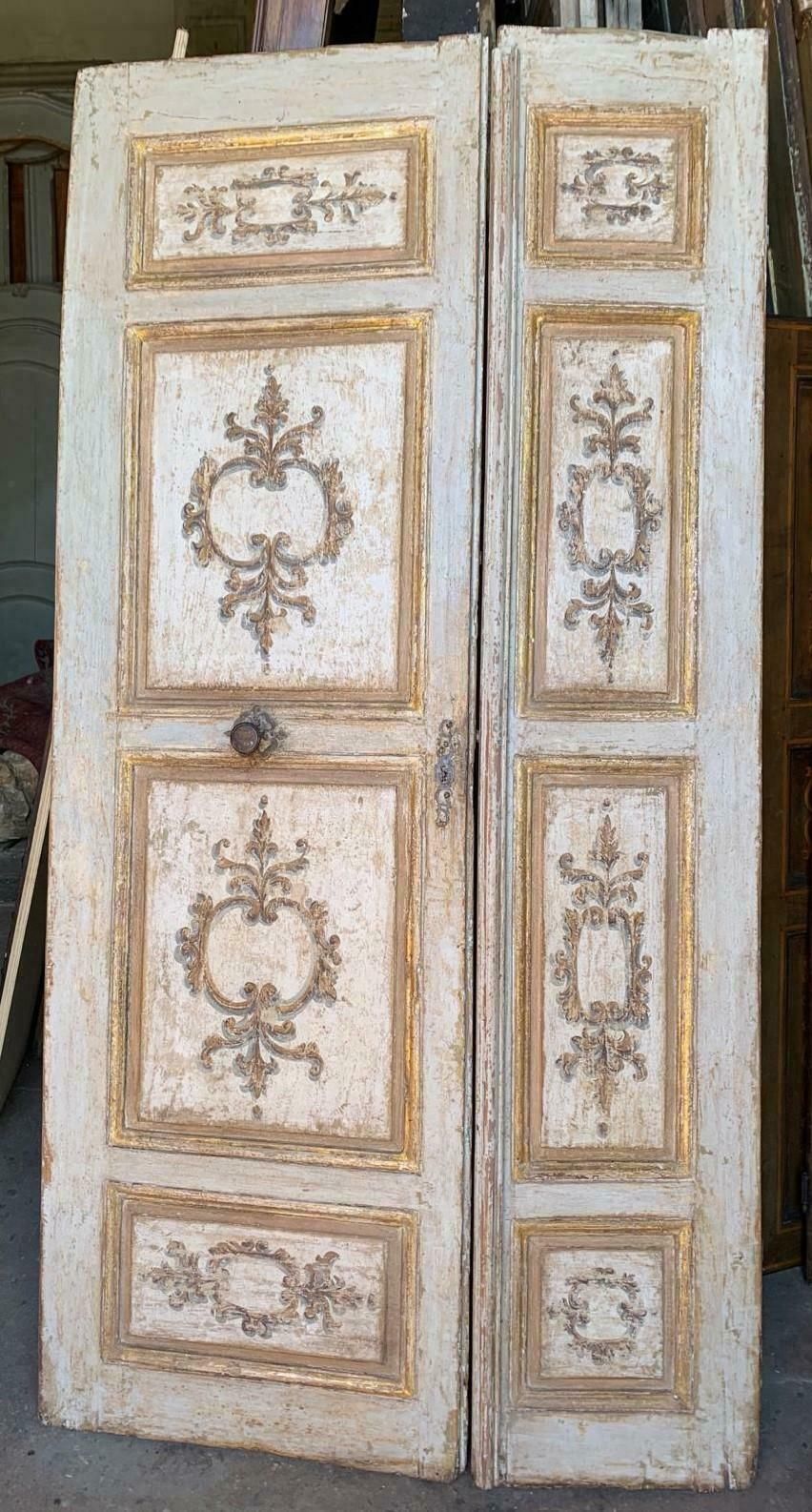 Door In Lacquered And Richly Painted Wood, Gilded In The Details, Florence photo furniture