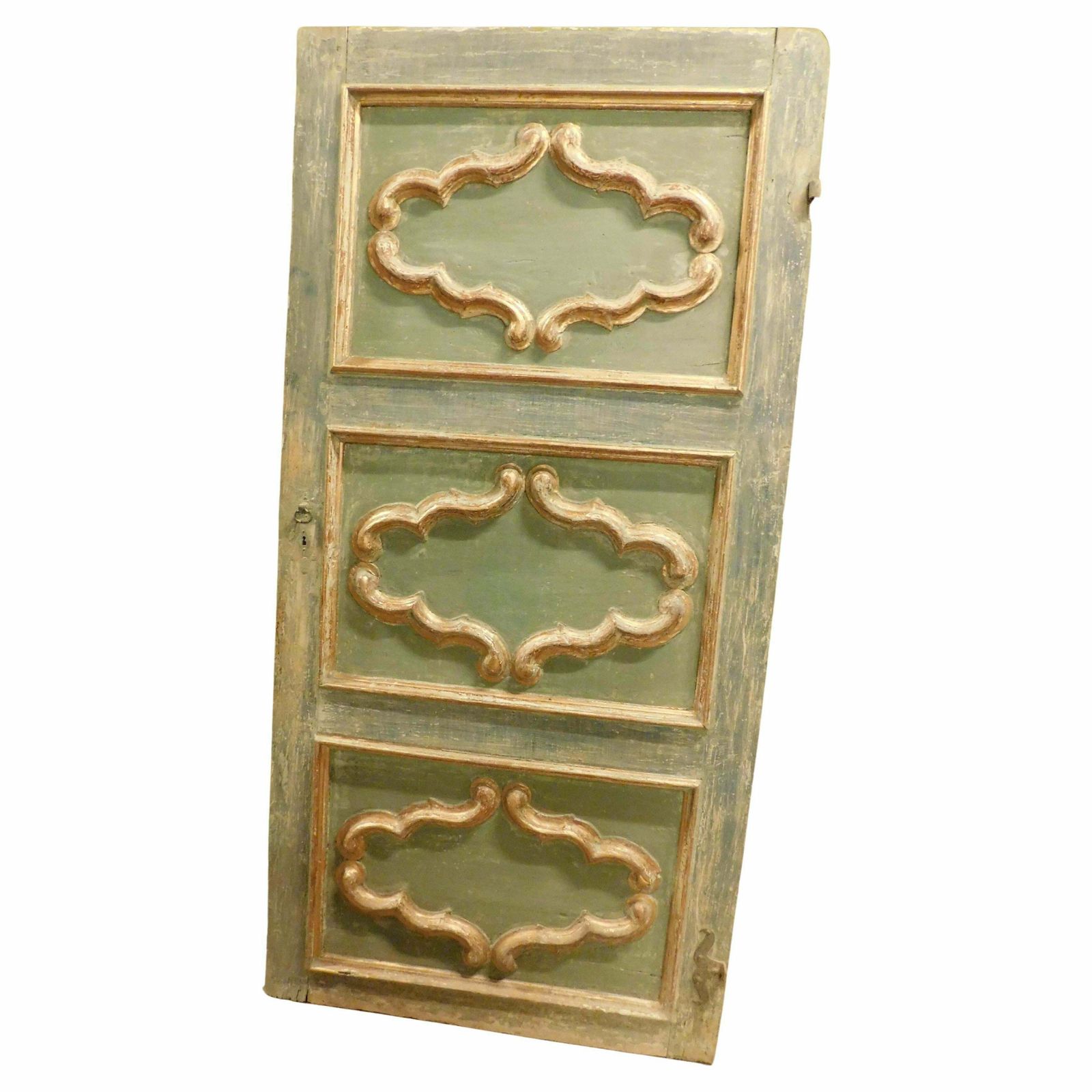 Interior Door In First Lacquer Blue Tones, One Leaf Without Frame, Italy