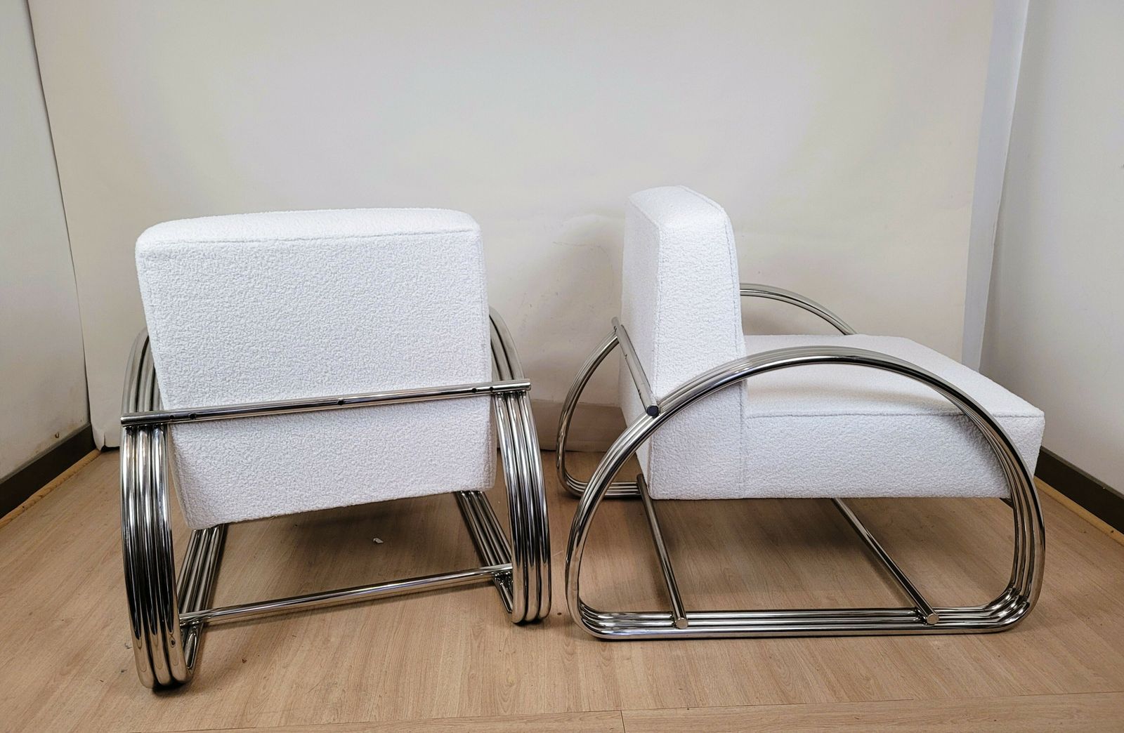 Ralph Lauren, Pair Of Large Chrome Armchairs, 20th Century photo Furniture