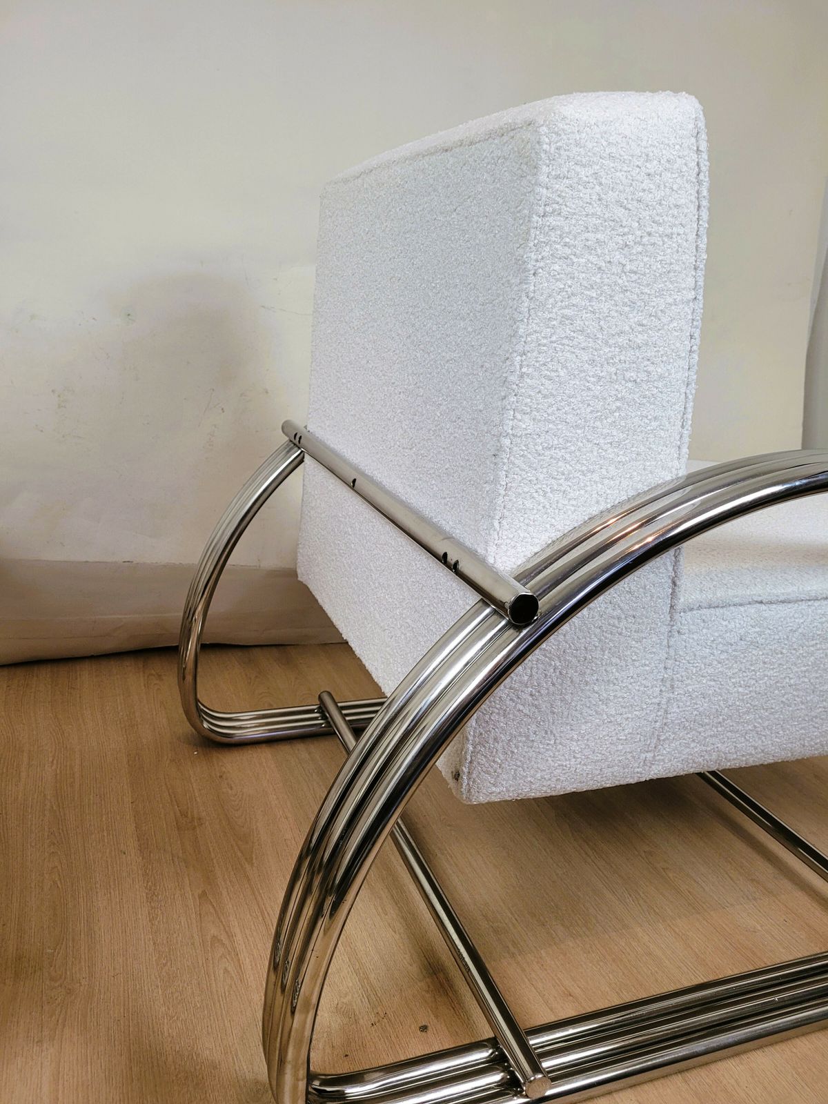 Ralph Lauren, Pair Of Large Chrome Armchairs, 20th Century photo vintage