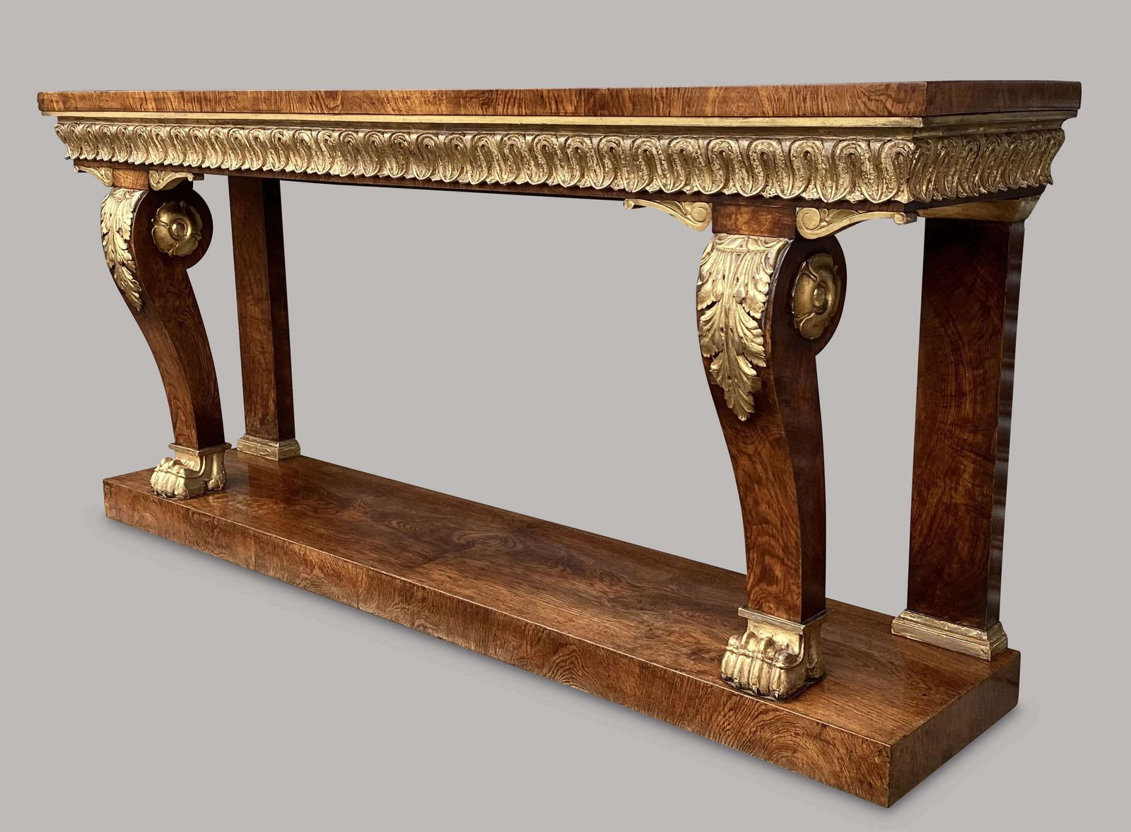 Magnificent Regency Pollard Oak And Giltwood Console Table photo furniture