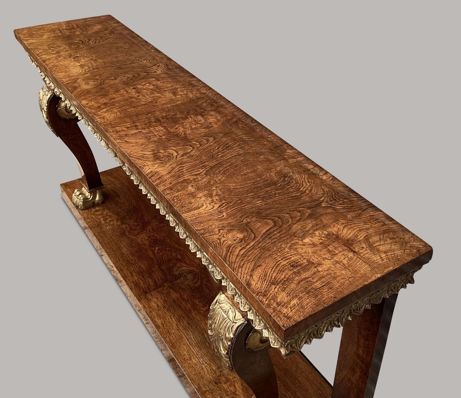 photo vinterior Magnificent Regency Pollard Oak And Giltwood Console Table
