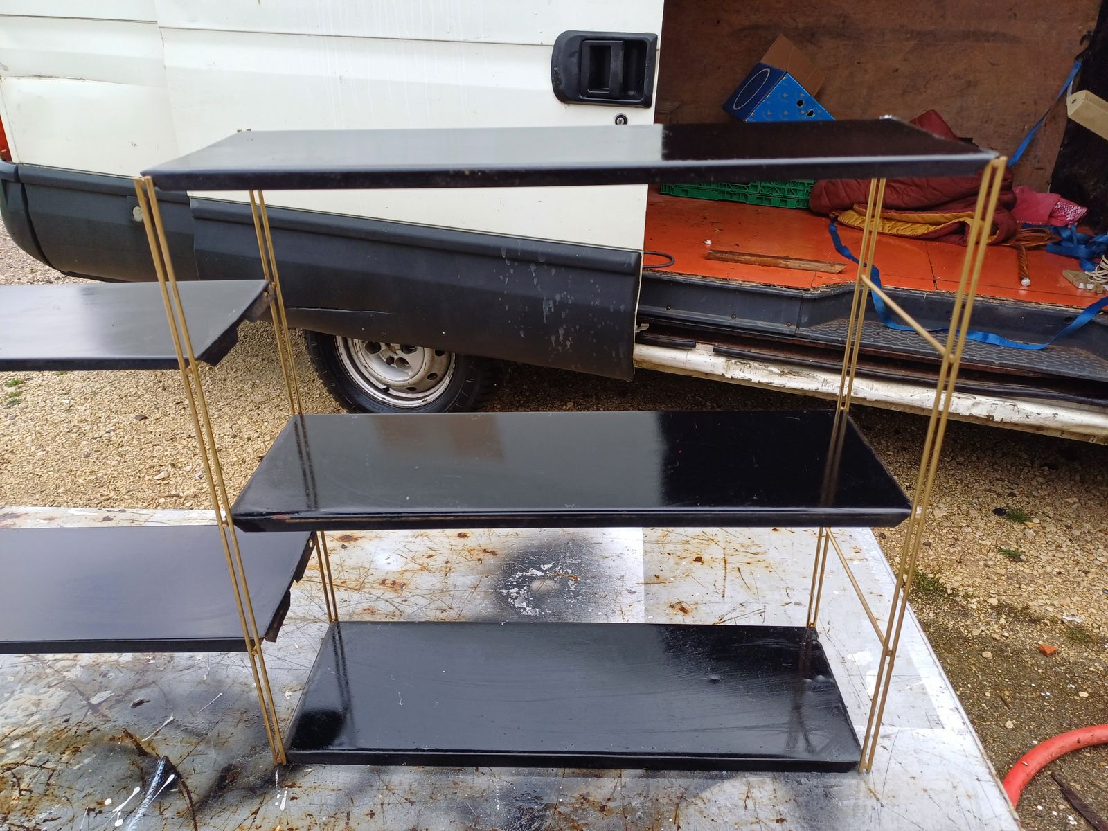 Pair Of String Tomado Shelves From The 1960s photo Furniture