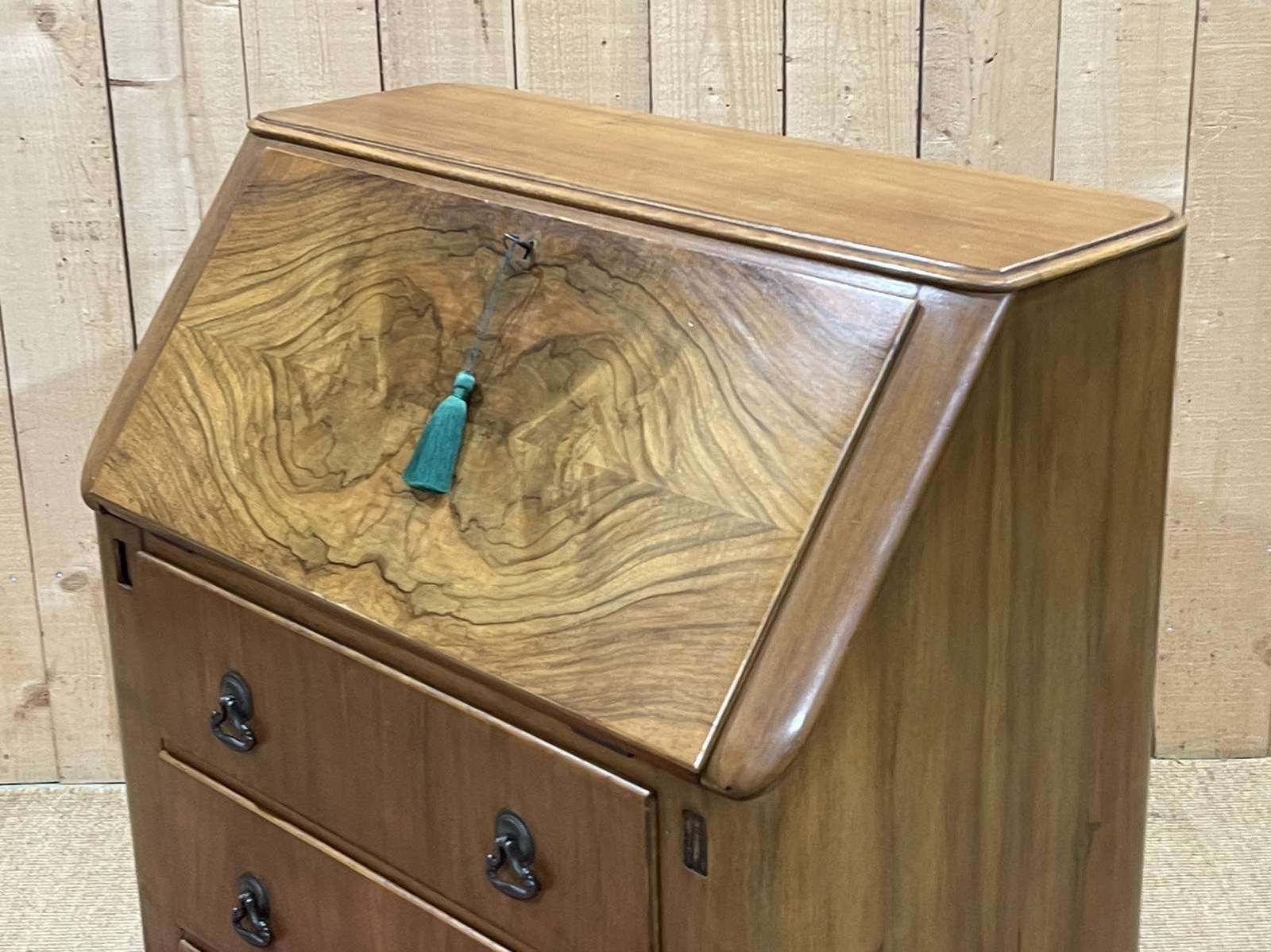 899.0 English Walnut Secretary Desk From The 1960s photo