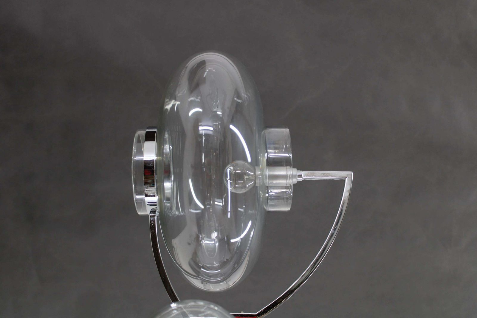 1970s Italian Chrome Plated And Glass Chandelier photo 675.0