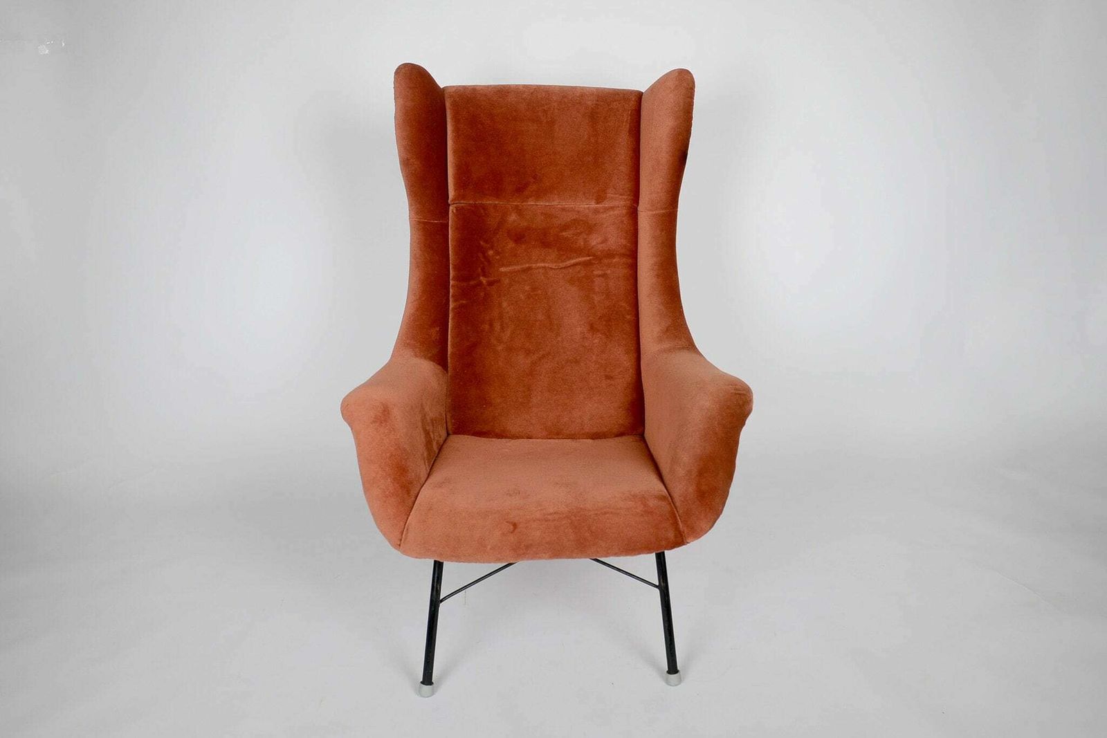Mid Century Lounge Chair By Miroslav Navratil, 1960s – Fiberglass Shell With Velvet Upholstery, Iconic Design photo furniture