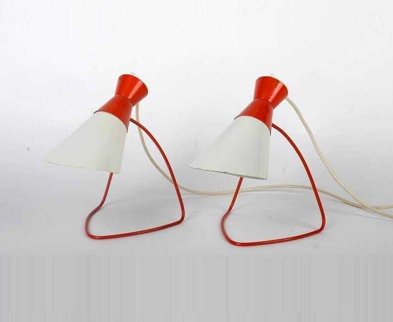 Vintage Modernist Lamps Napako, Mid Century Modern Vintage Atomic Lighting, Mid Century Desk Lamp