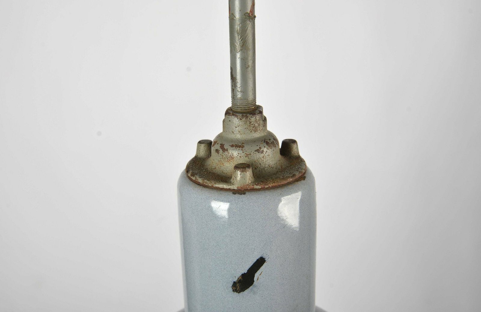 Industrial Blue Enamel Pendant Lamp By Elektrosvit 1950s, Bauhaus Mid Century Industrial Factory Shade Loft Deco Lamp Pendant photo Lighting