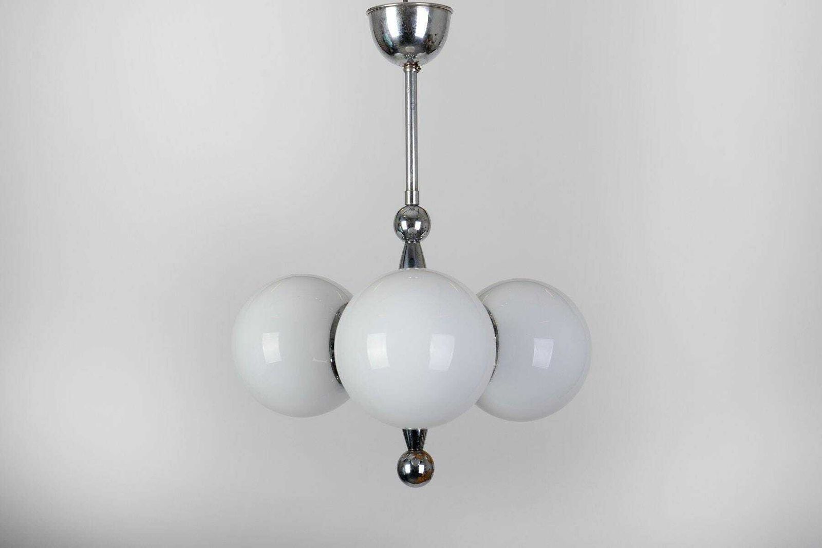 Art Deco Modernist Chandelier, 1930s, Mid Century Chandelier, Retro Lighting photo Lighting