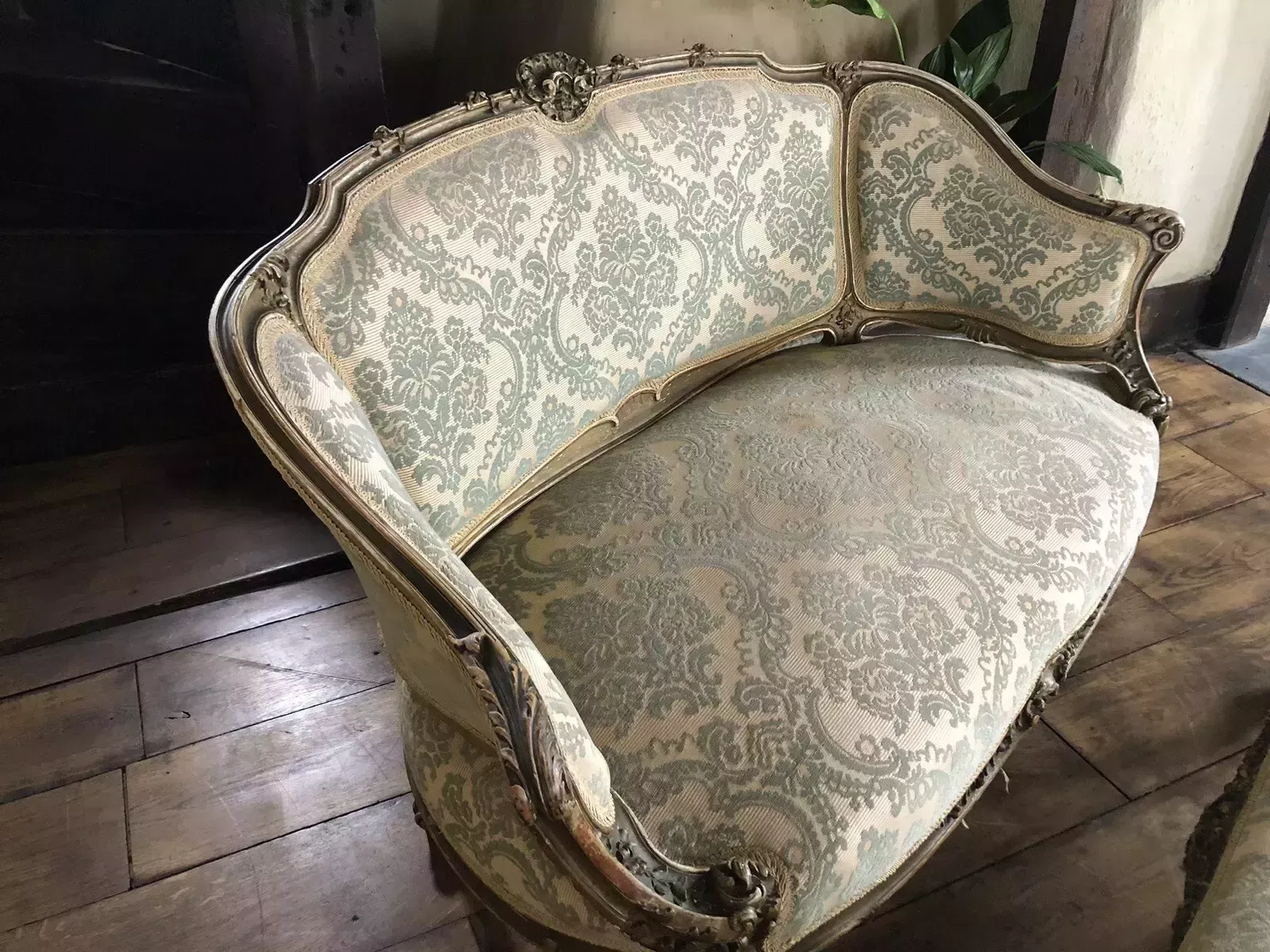 photo for sale Quality Antique Original Loveseat Sofa Gilt Gold Salon Parlour Chaise Longue