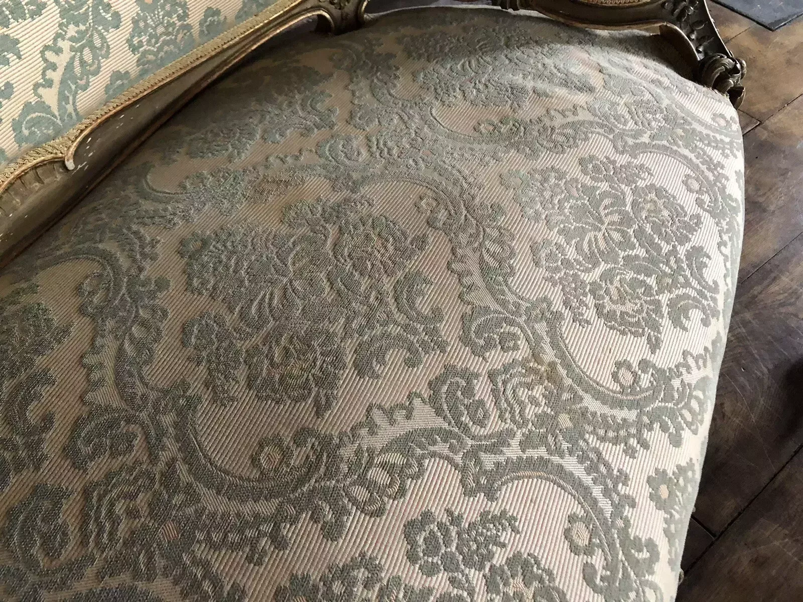 Furniture Quality Antique Original Loveseat Sofa Gilt Gold Salon Parlour Chaise Longue photo