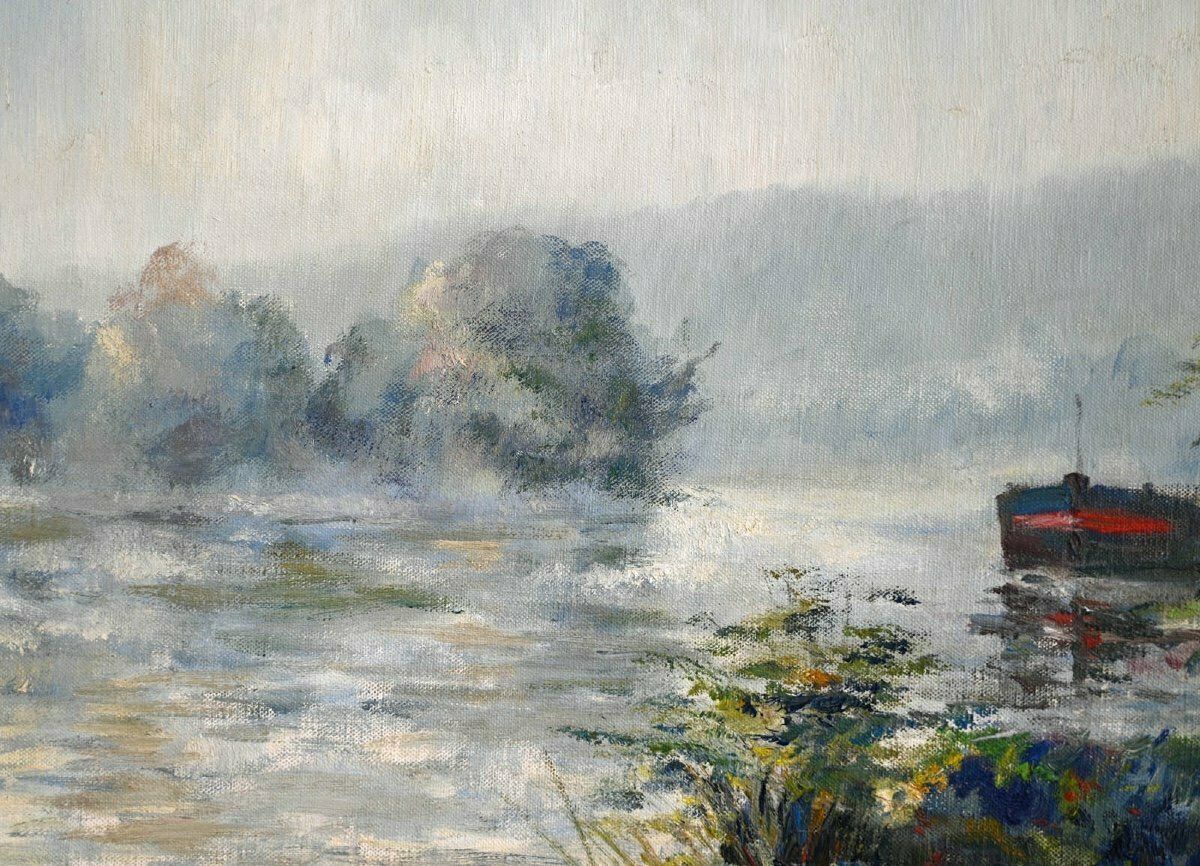 Robert Tuffier (1929 2005): Banks Of The Seine Near Les Andelys, 1971 photo vintage
