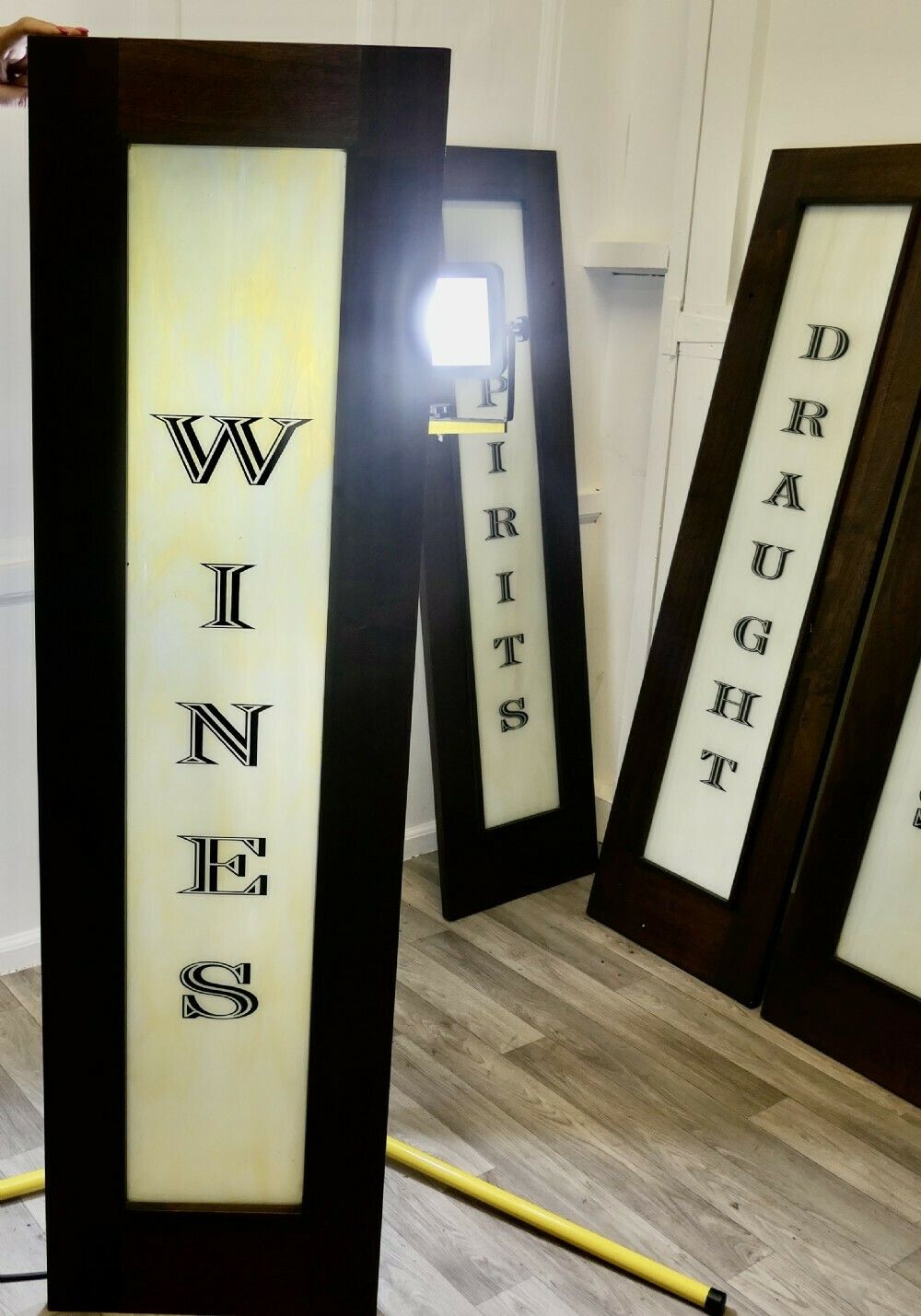 Full Length Opaline Glass Bar Sign, Wines photo for sale