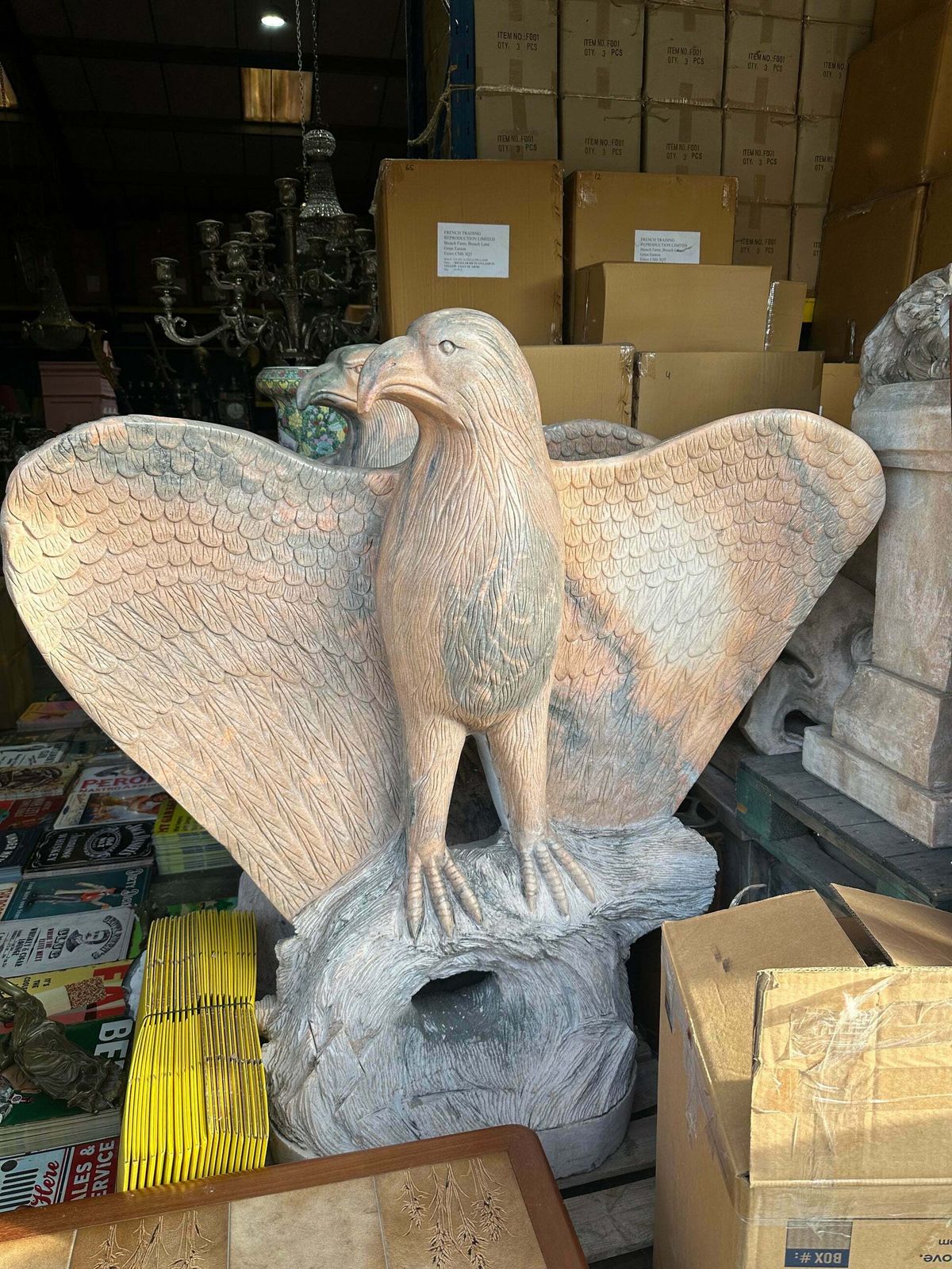 Pair Of, Italian Marble 1950’s Carved Eagles (Priced Individually) photo 6995.0
