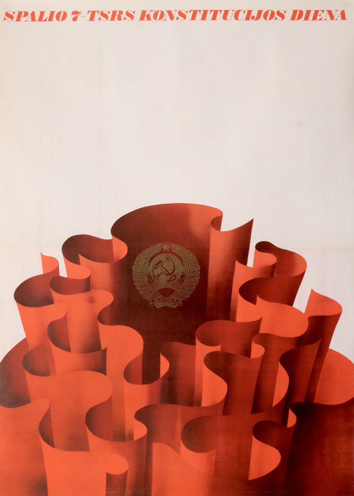 October 7th   Constitution Day Of The Ussr   Original Soviet Lithuanian Poster | 1979