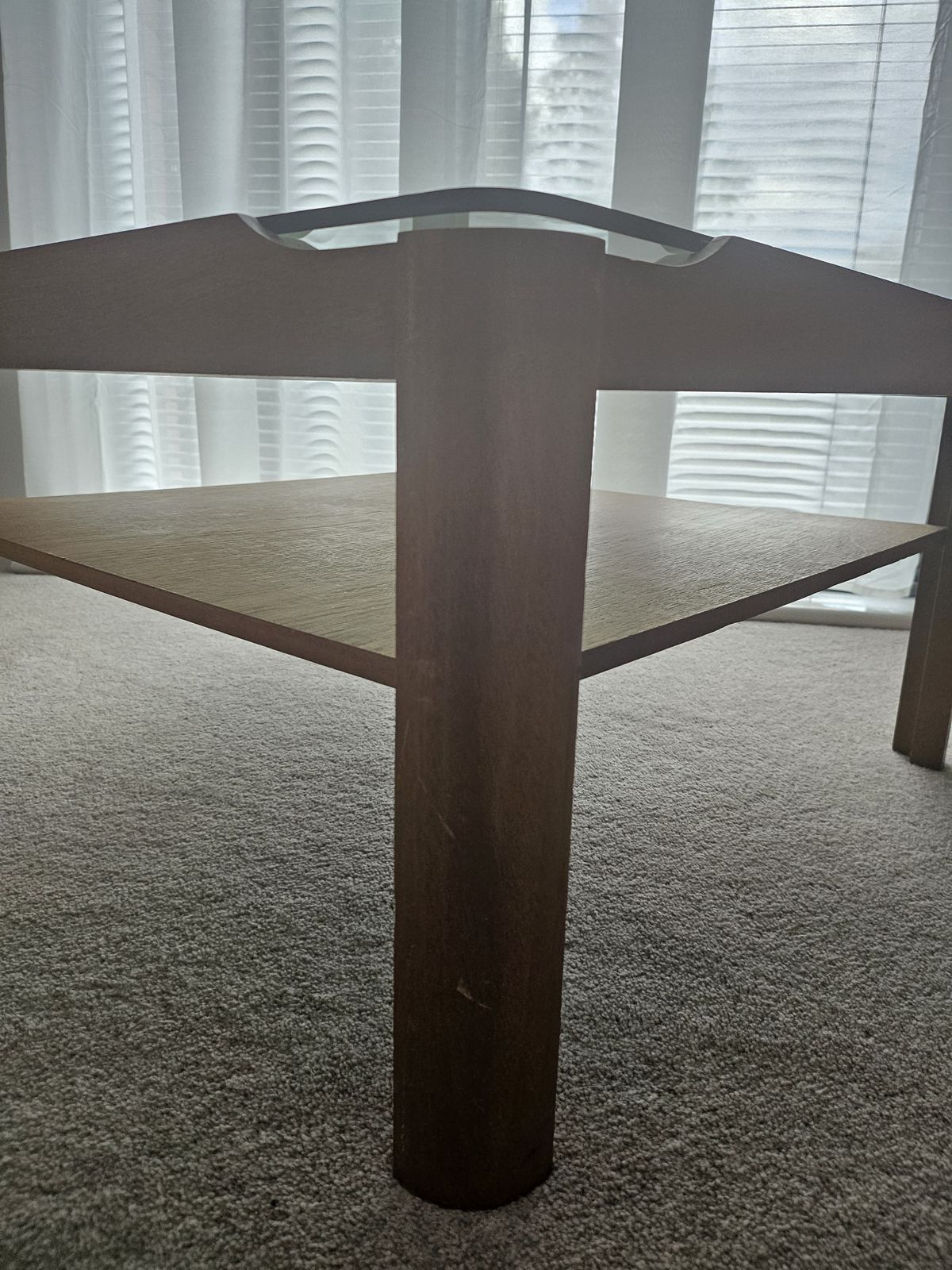 Mid Century Myer Teak Smoked Glass Coffee Table photo vinterior