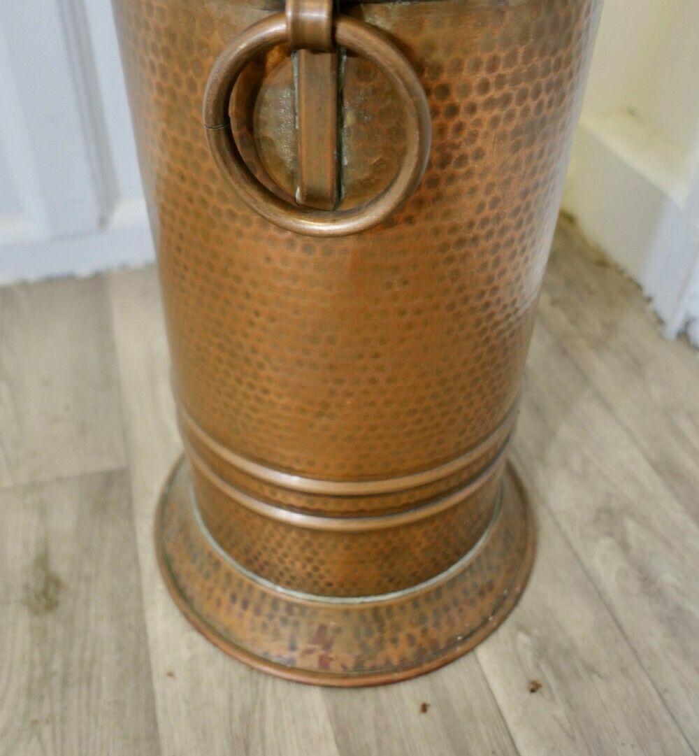 Arts And Crafts Copper Stick Stand, Umbrella Stand photo for sale