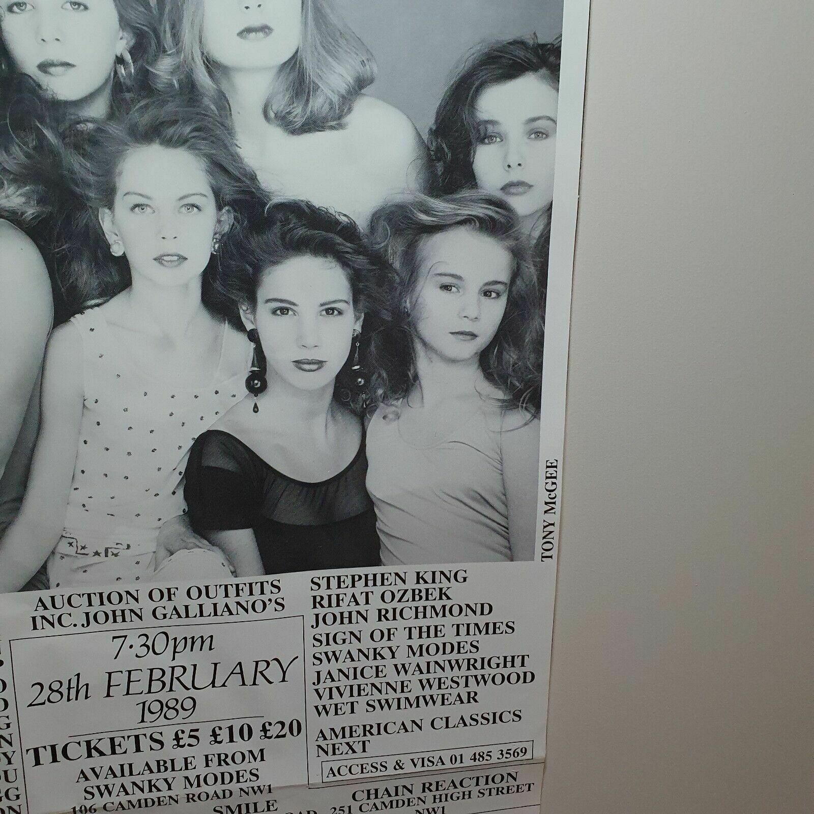 Rare Tony Mcgee Poster 80s Fashion Show Camden Girls, Vivienne Westwood Etc 1989 photo buy