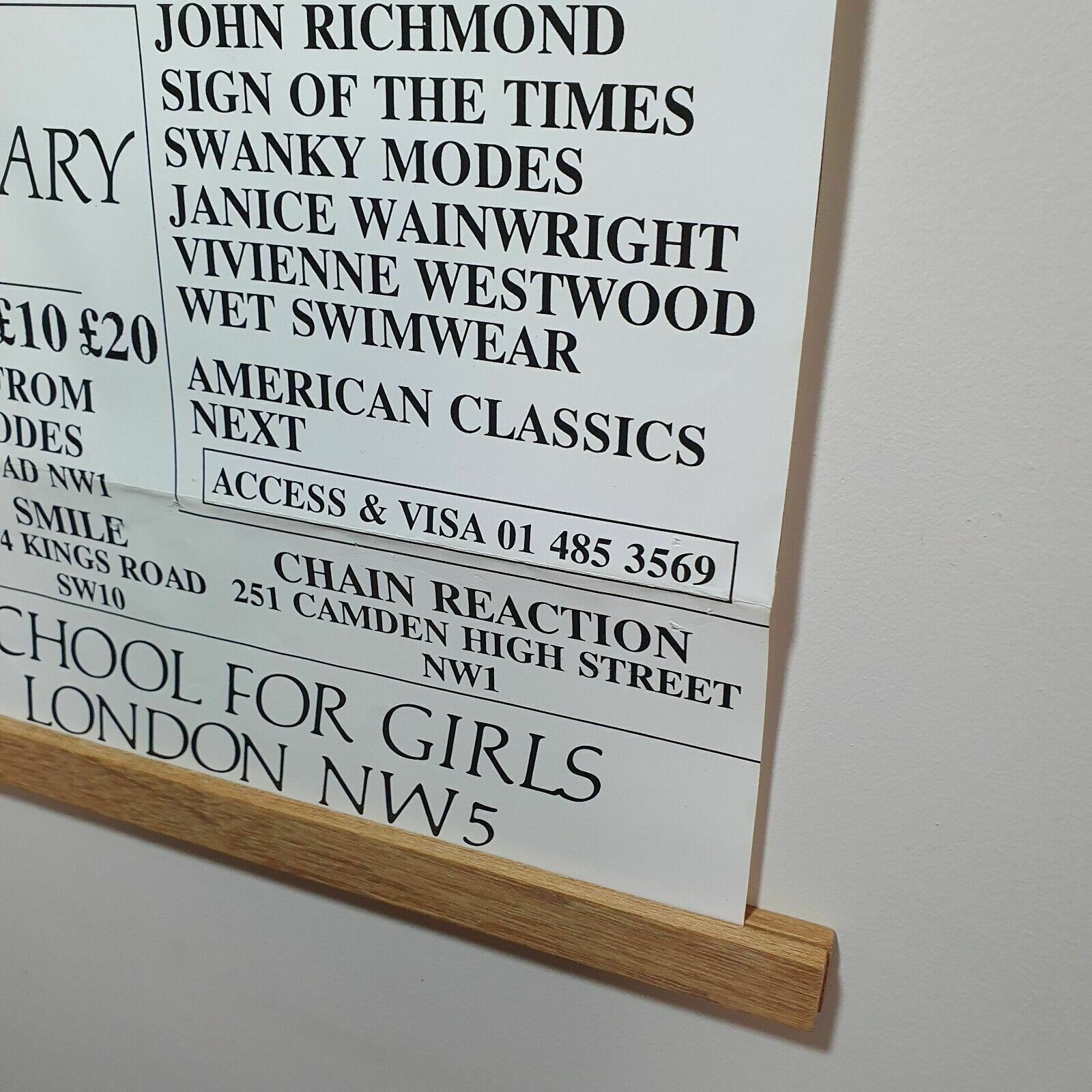 photo buy Rare Tony Mcgee Poster 80s Fashion Show Camden Girls, Vivienne Westwood Etc 1989