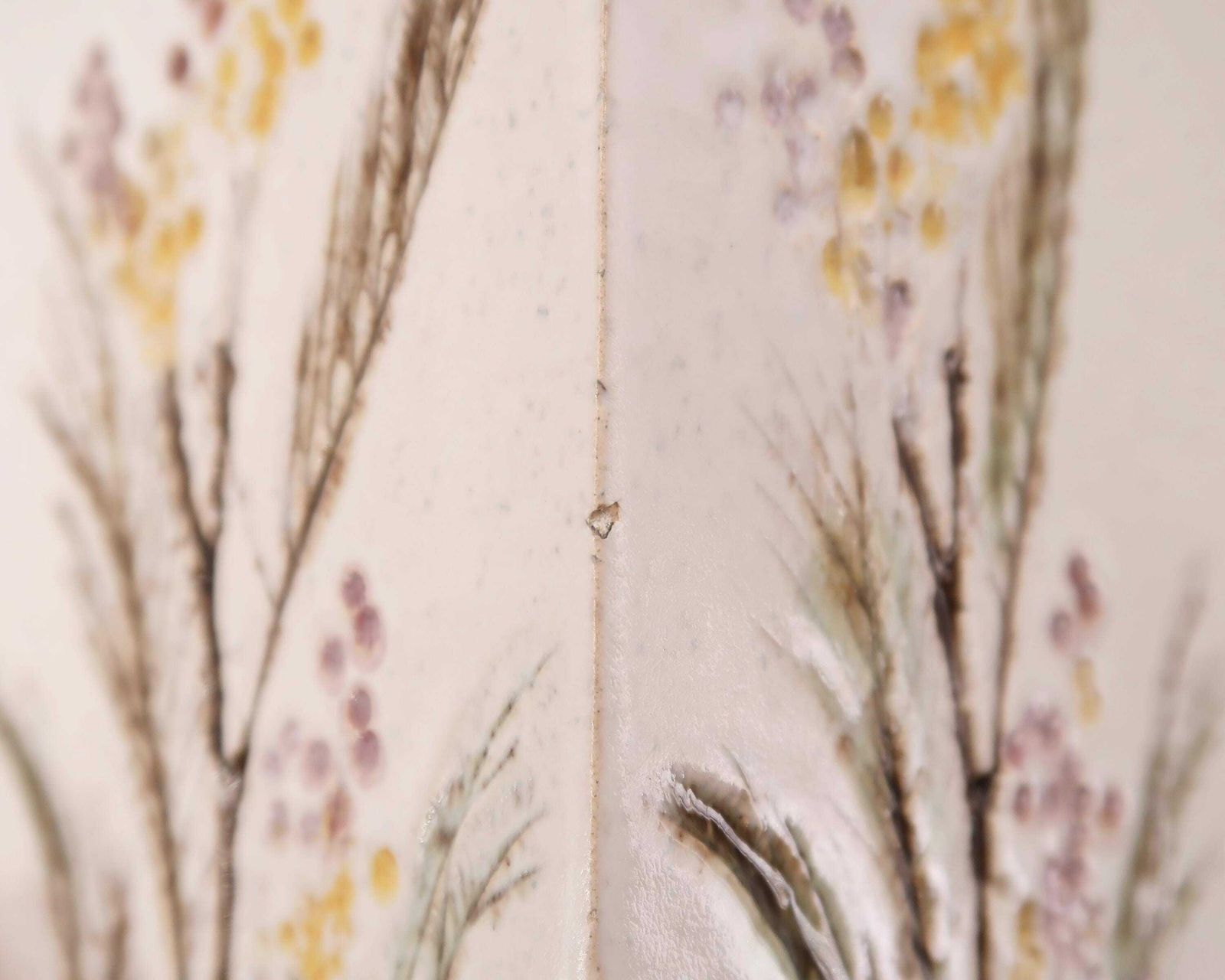 French White Ceramic Vase Raymonde Leduc, Vallauris 1960s / Herbarium, Roger Capron Style, Nature photo buy