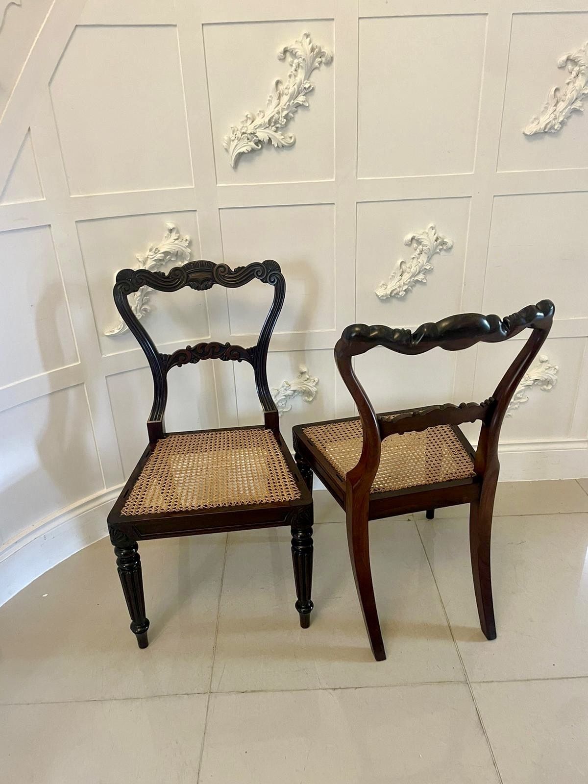 Furniture Outstanding Quality Antique 19th Century Set Of 8 Carved Rosewood Dining Chairs photo