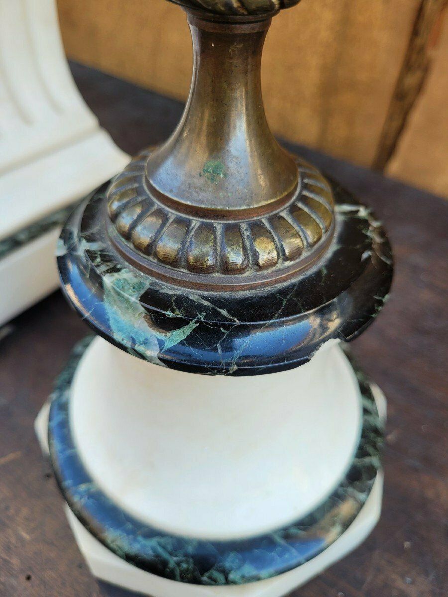 Bronzen schouwgarnituur, landbouw en industrie, 19e eeuw photo buy