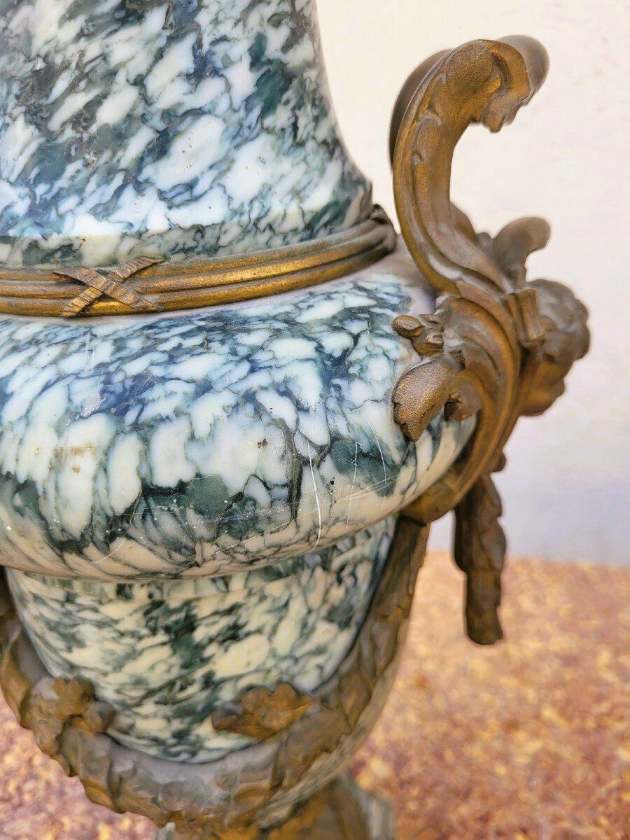Pair Of Marble And Bronze Cassolettes, 19th Century photo furniture