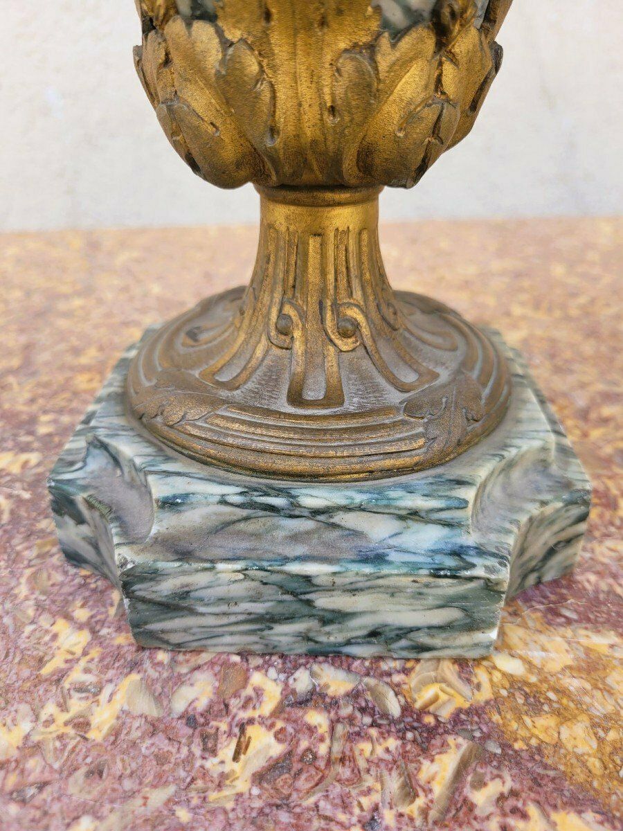 Pair Of Marble And Bronze Cassolettes, 19th Century photo vinterior