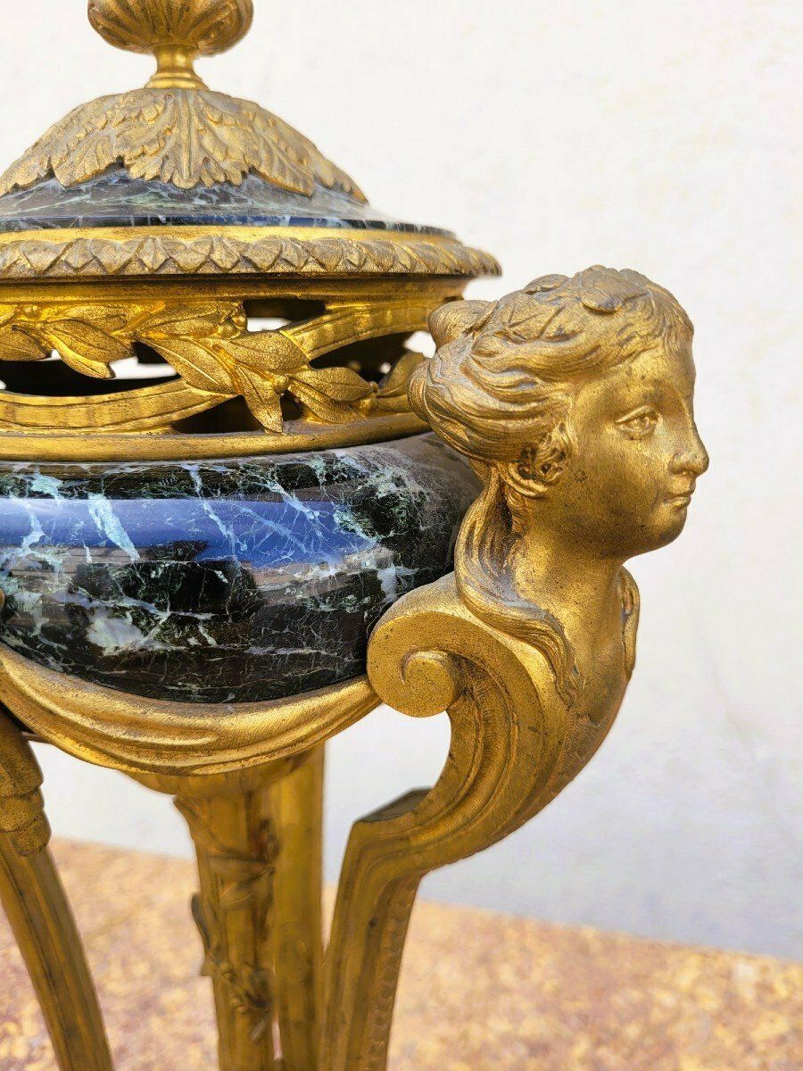 Pair Of Marble And Bronze Cassolettes, 19th Century photo furniture