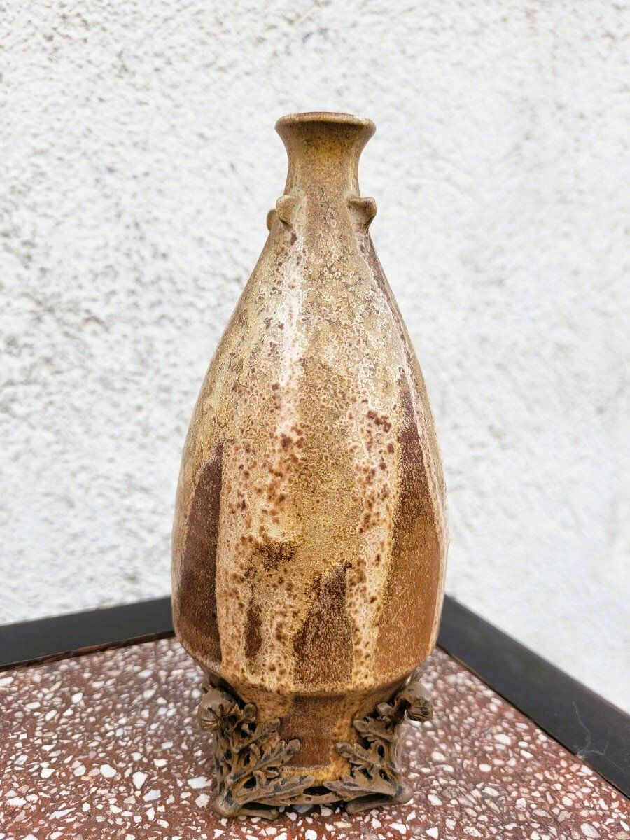 C Greber, Flamed Stoneware Vase, Art Nouveau, Early 20th Century photo 680.0