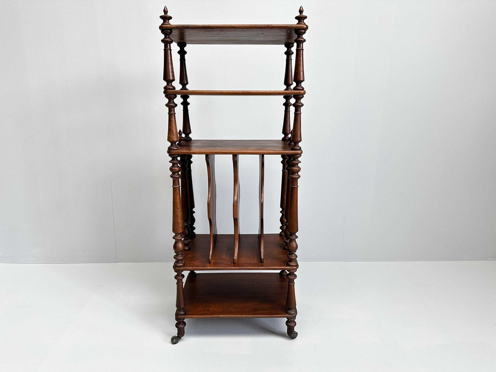 Vintage Wooden Etagere On Castors, Music Stand, Whatnot
