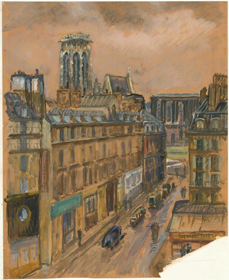 R. Bessey   Early 20th Century Gouache, Vue De Belvis photo furniture
