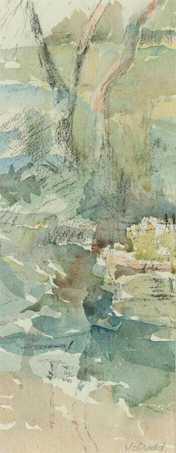 Jeanne Dodd   Contemporary Watercolour, Trees In A Landscape II photo furniture