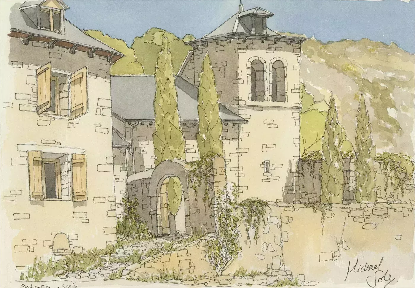 Michael Sole   Contemporary Watercolour, Piedrafita, Spain photo furniture