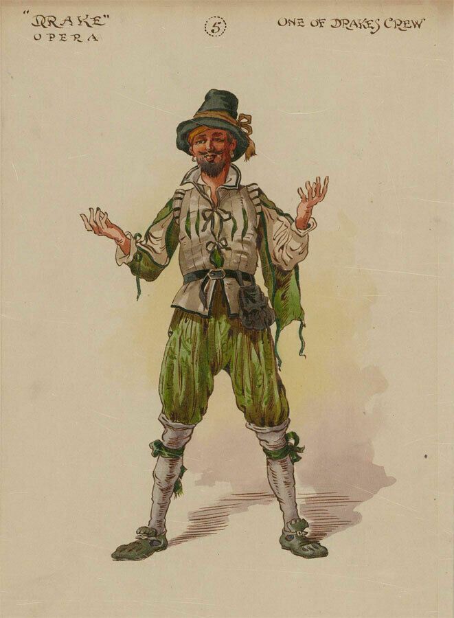 After William Charles Pitcher Ri (1858 1925)   C.1918 Watercolour, Drake's Crew photo for sale