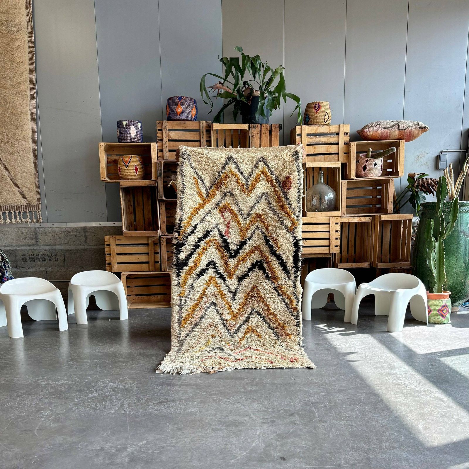 Moroccan Berber Vintage Beni Ourain Rug 90x175 Cm, Berber Moroccan Carpet, Moroccan Beni Ourain Rug photo for sale