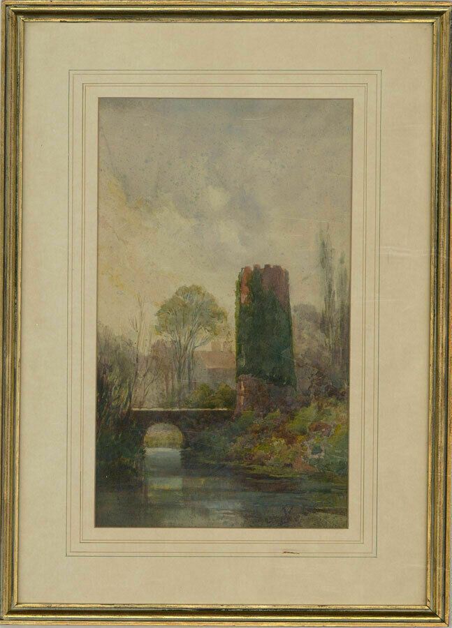 Robertson   Signed & Framed Early 20th Century Watercolour, The Ivy Tower