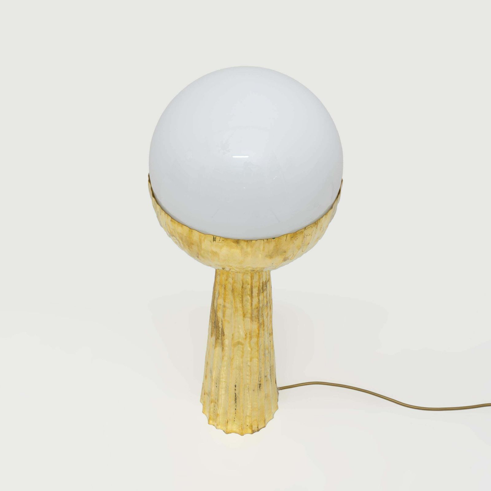 Pair Of Modern Italian Brass And Opaline Glass Table Lamps photo Lighting