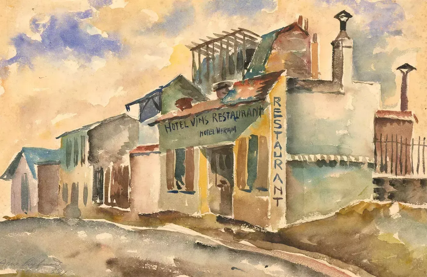 Arne Siegfried (1893 1985)   1932 Watercolour, Hotel Weram