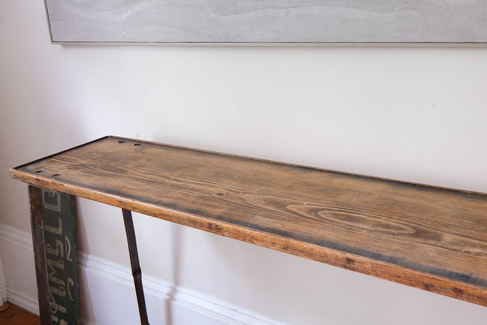 1060.0 Contemporary Wrought Iron Pine Table photo